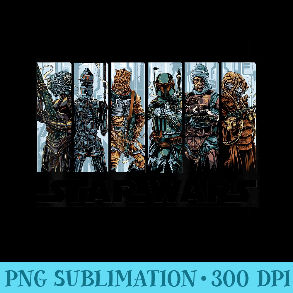 Star Wars Boba Fett Villains Bounty Hunters Guild - PNG Sublimation - Perfect for Sublimation Mastery