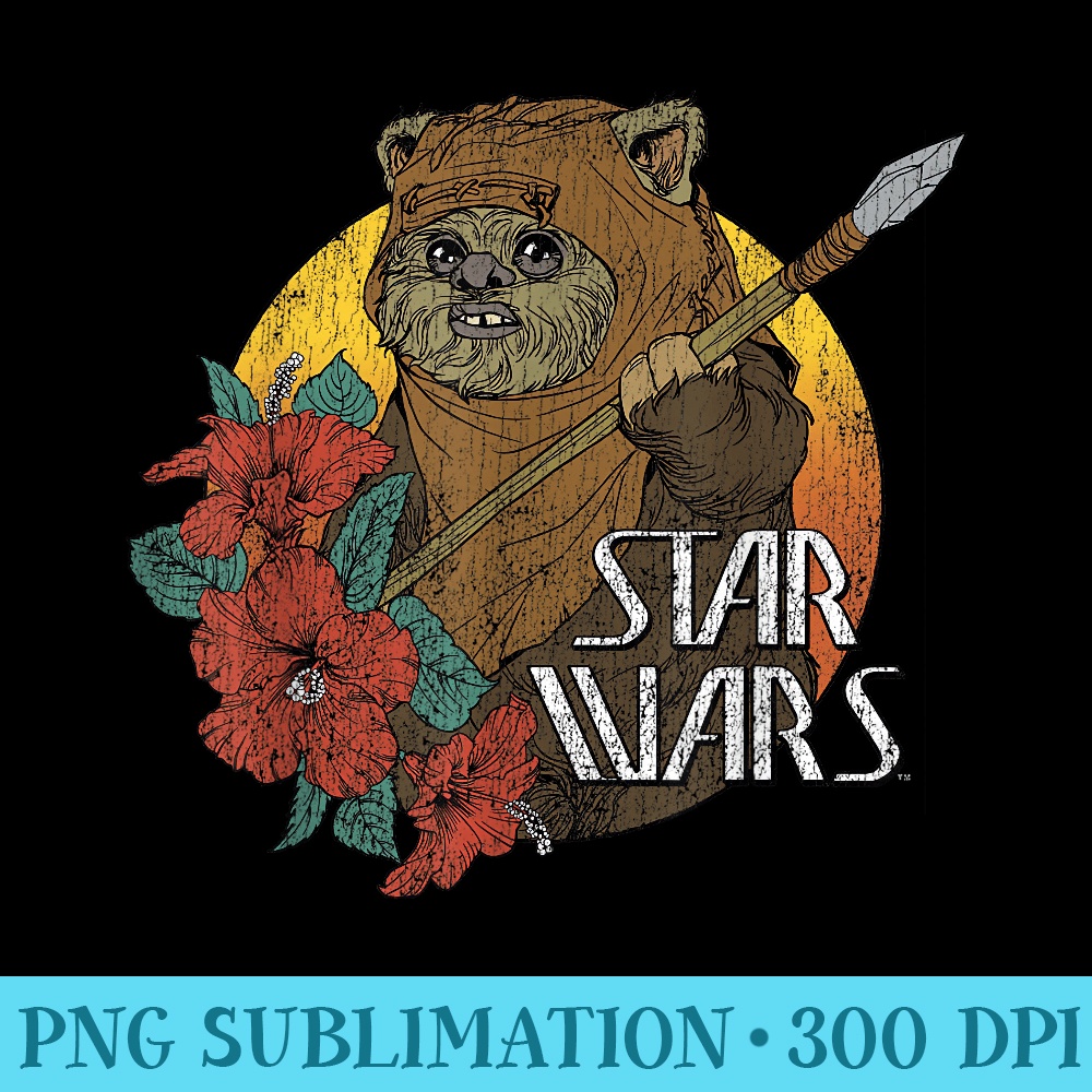 Star Wars Ewok Floral Circle Portrait - PNG File Download - Boost Your Success with this Inspirational PNG Download