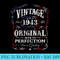 Vintage Made In 1943 T 75th Birthday - Shirt Artwork Download - Create with Confidence