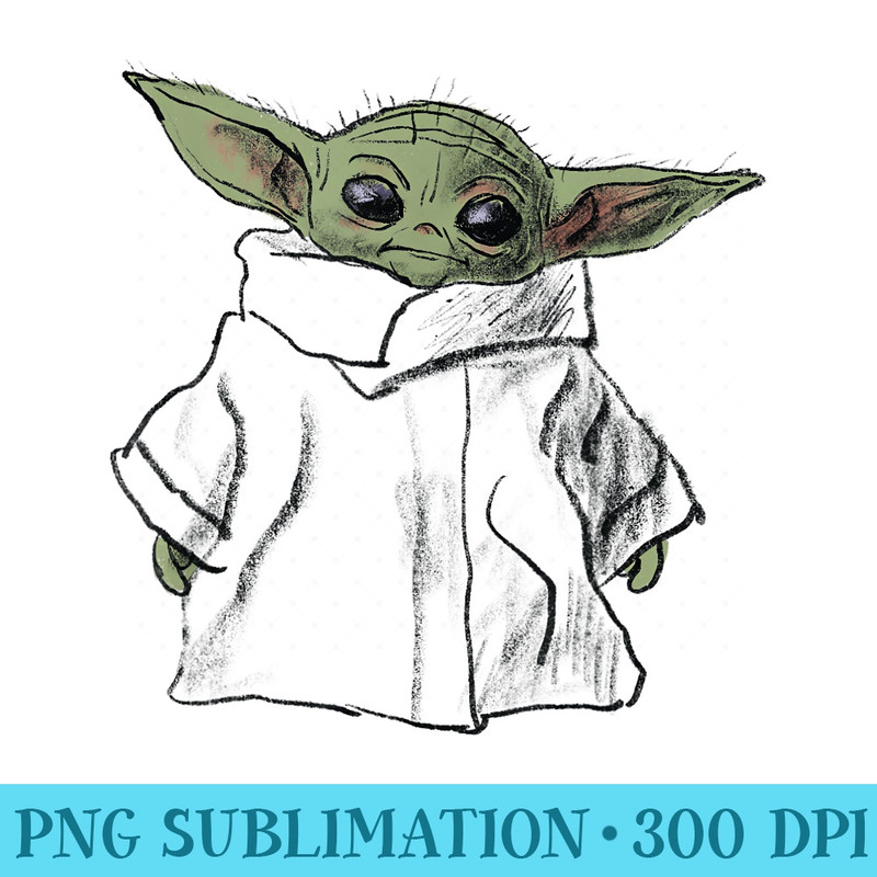 Star Wars The Mandalorian The Child Illustration - Digital PNG Artwork - Perfect for Creative Projects