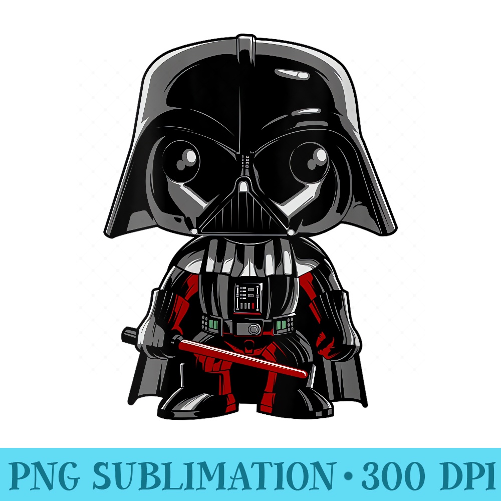 Womens Star Wars Darth Vader Cute Cartoon Portrait - PNG File Download - Boost Your Success with this Inspirational PNG Download