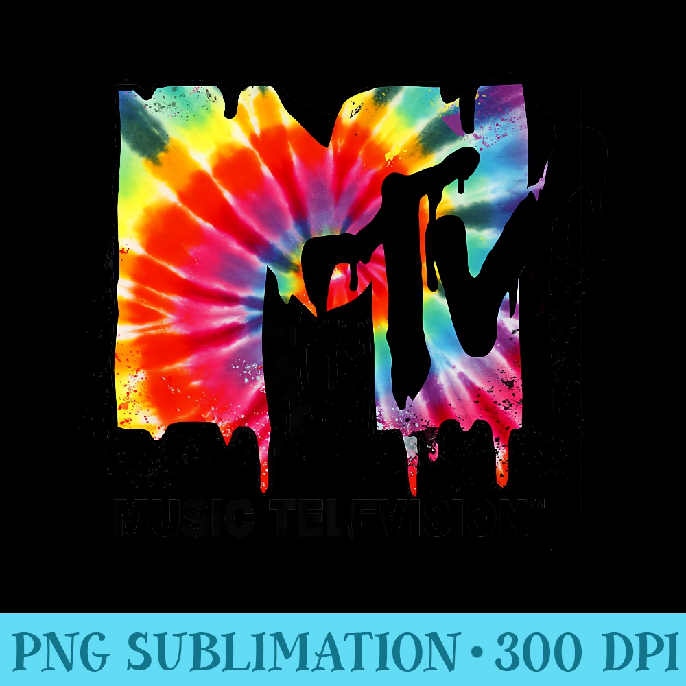MTV Logo Tie Dye Drip Premium - Sublimation PNG download - Perfect for Sublimation Mastery