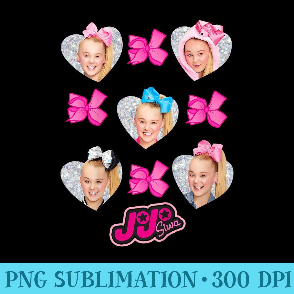 Nickelodeon JoJo Siwa Heart Portraits Bows T - PNG Graphics Download - Perfect for Personalization