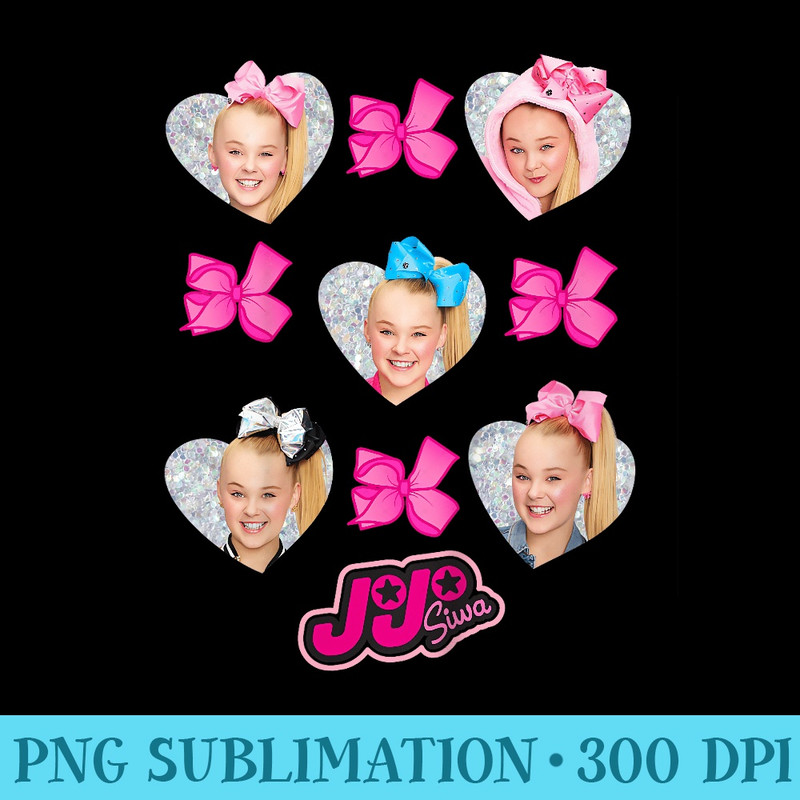 Nickelodeon JoJo Siwa Heart Portraits Bows T - PNG Graphics Download - Perfect for Personalization