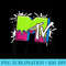 MTV Splatter Striped Logo - PNG design assets - High Resolution And Print-Ready Designs