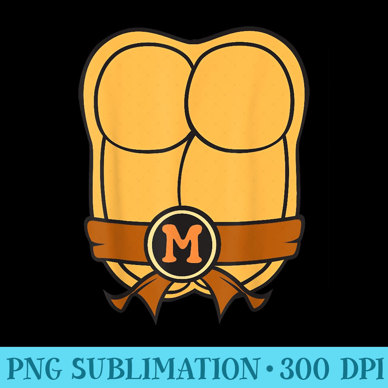 nage Mutant Ninja Turtles Michelangelo Shell T - PNG Download Button - Perfect for Sublimation Art
