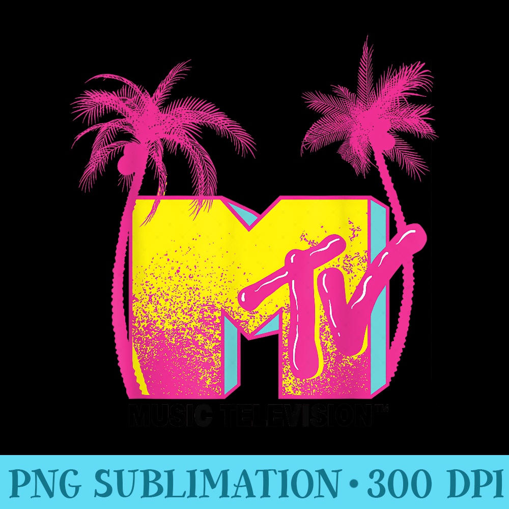 Classic MTV Logo Pink Coconut Palm Trees T s - High Resolution PNG Download - High Resolution And Print-Ready Designs