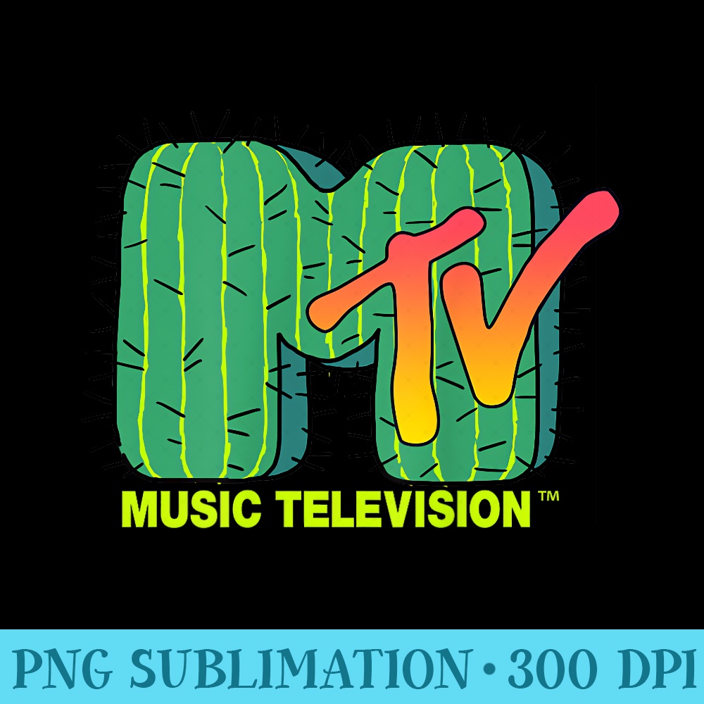 MTV Logo Cactus Style Graphic T - Download PNG Files - Fashionable and Fearless