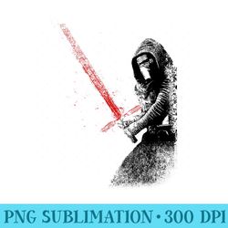 star wars kylo ren red lightsaber faded portrait - digital png artwork