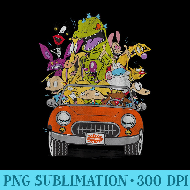 Nick Rewind 90s Nick Characters in Car T - PNG Download Gallery - Stunning Sublimation Graphics