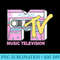 MTV Retro Neon Mix Tape Vintage Cassette Sketch Logo - Free PNG Download - Perfect for Personalization