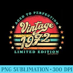 womens vintage 1972 50th birthday retro sun top aged to perfection - high resolution png download