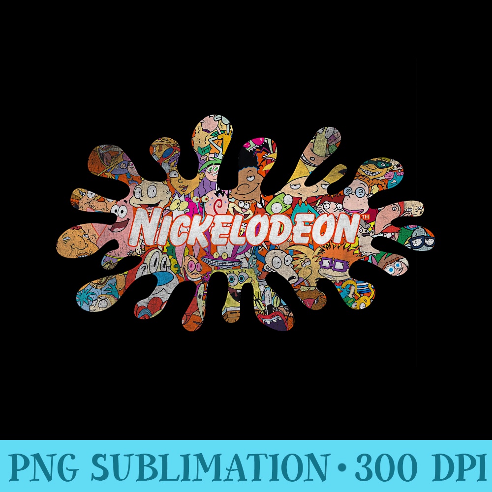 Nickelodeon Logo With All 90s Character - PNG Picture Gallery Download - Trendsetting And Modern Collections