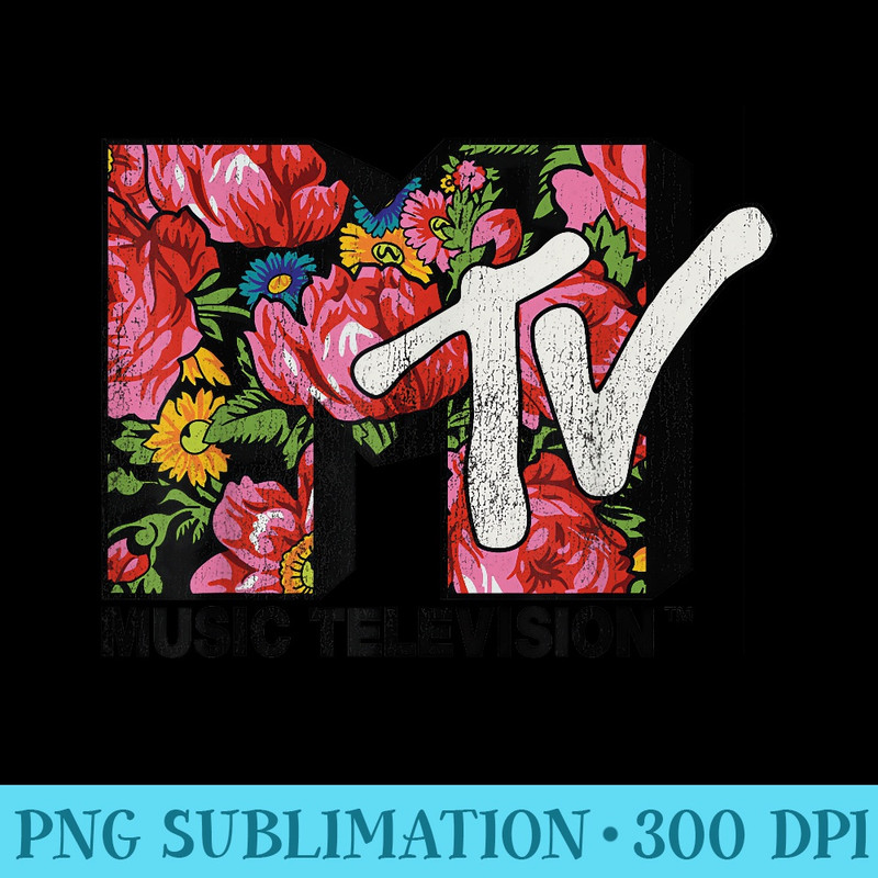 MTV Floral Tulips Colorful Scene Pocket Logo Graphic T - Transparent PNG download - Capture Imagination with Every Detail
