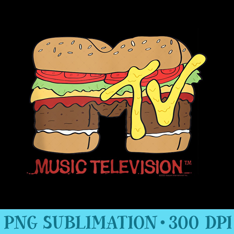 MTV Logo Burger - Sublimation printables PNG download - Instantly Transform Your Sublimation Projects