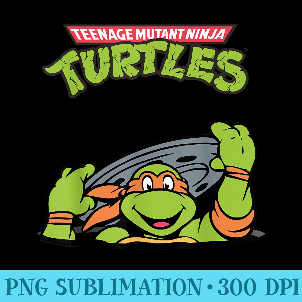 nage Mutant Ninja Turtles Michelangelo Sewer Peek T - Sublimation clipart PNG - Limited Edition And Exclusive Designs
