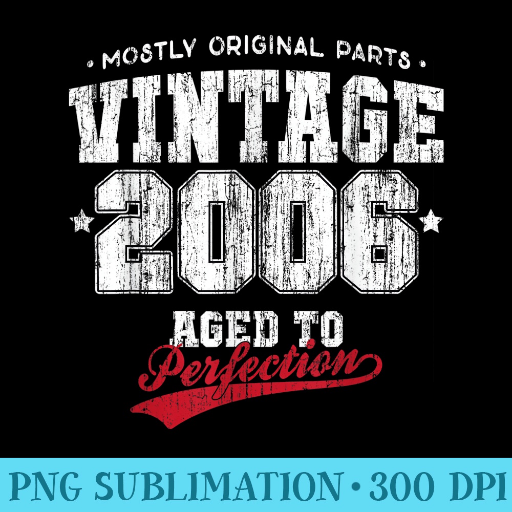 Vintage Made In 2006 T 12th Birthday - Download PNG images - Vibrant and Eye-Catching Typography