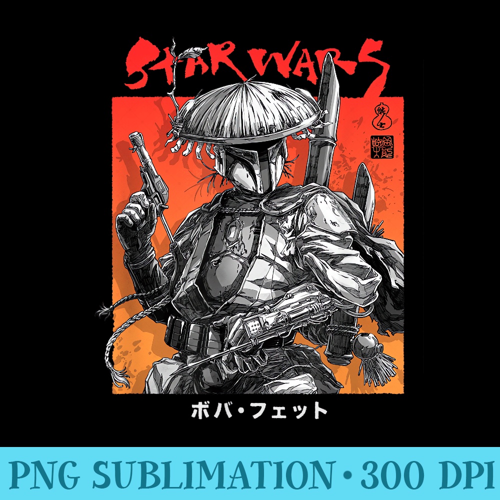 Star Wars Visions Boba Fett Samurai Poster - PNG Picture Download - Transform Your Sublimation Creations