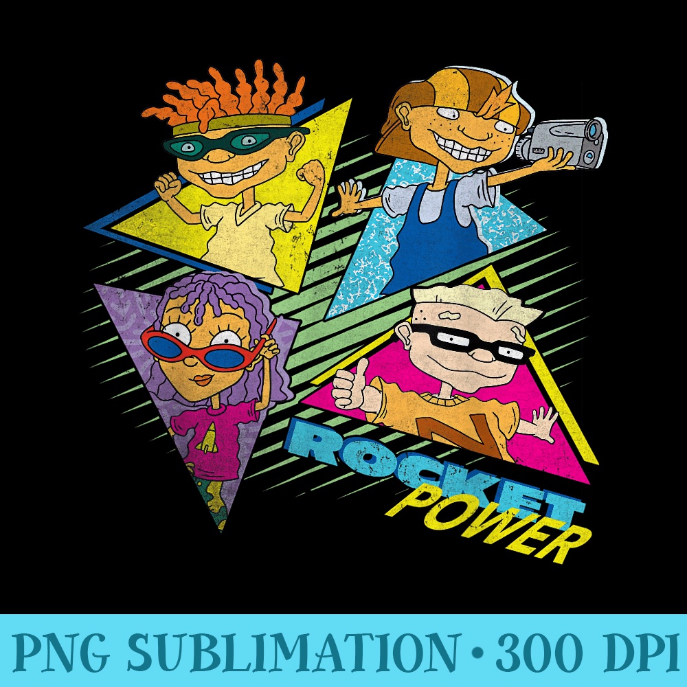 Nickelodeon Rocket Power Character Group Retro T - Shirt Template Transparent - Stunning Sublimation Graphics