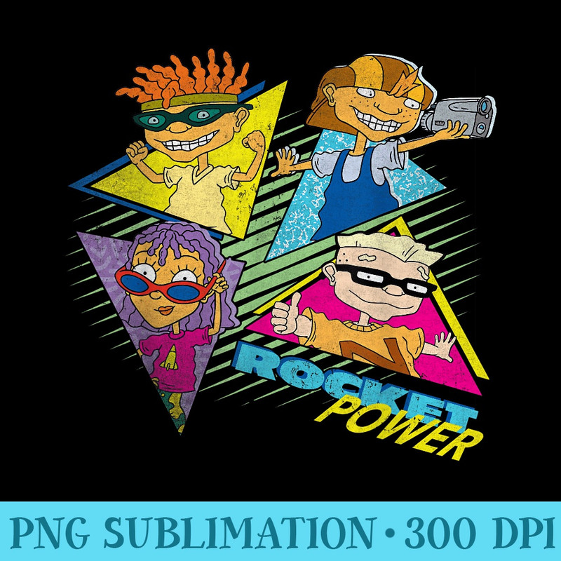 Nickelodeon Rocket Power Character Group Retro T - Shirt Template Transparent - Stunning Sublimation Graphics