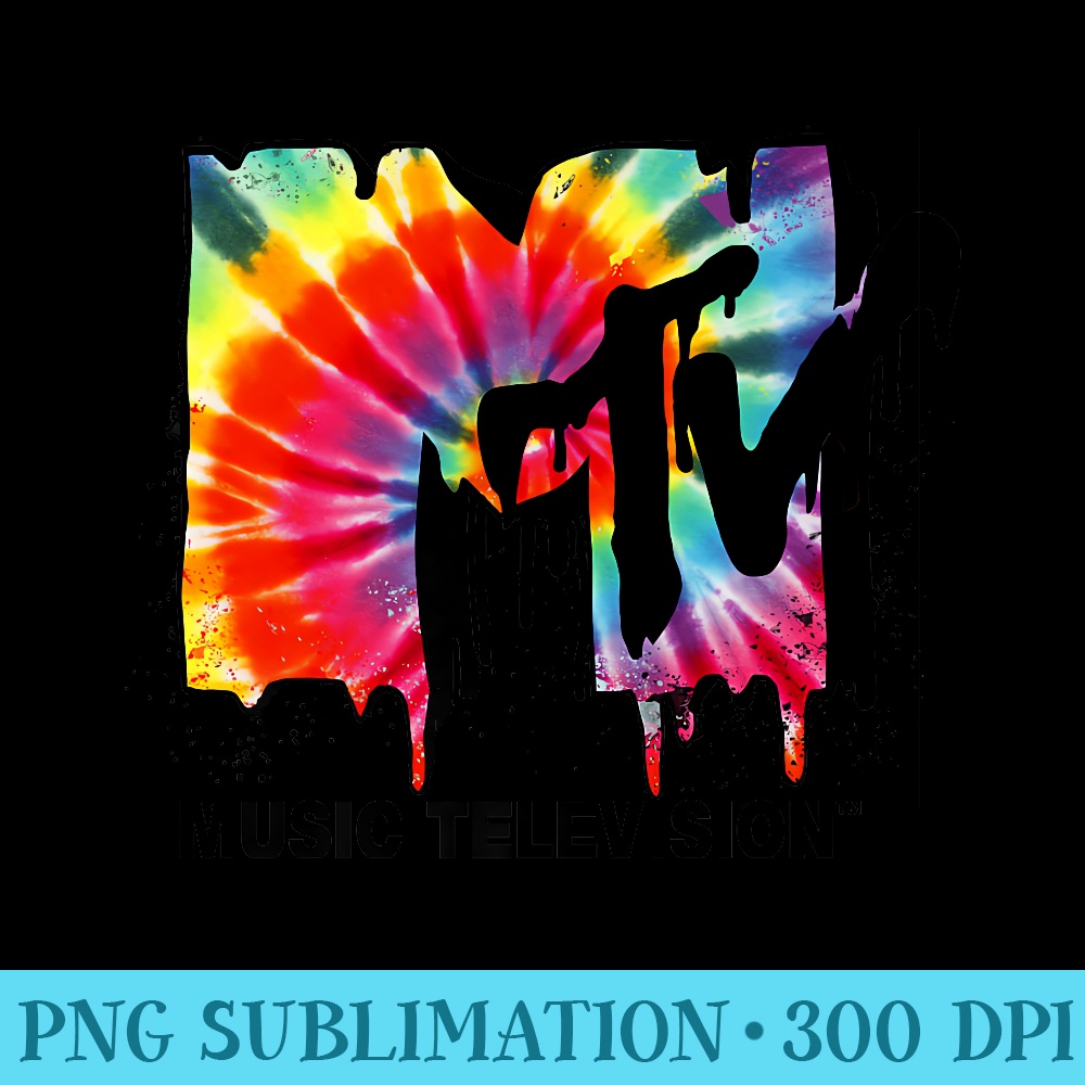 MTV Classic Tie Dye Drip Logo Premium T Premium - PNG Download Transparent Background - Trendsetting And Modern Collections