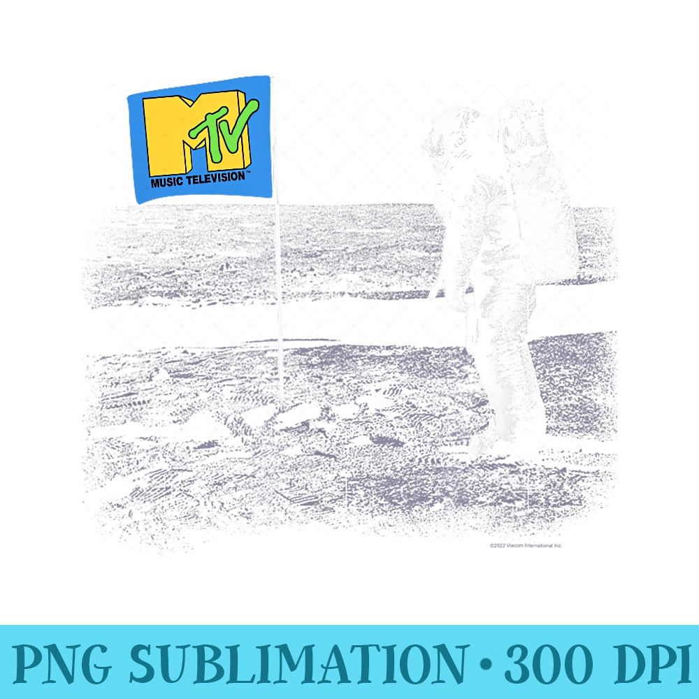 MTV Moon Person Vintage Flag on Moon - Download PNG Files - Eco Friendly And Sustainable Digital Products