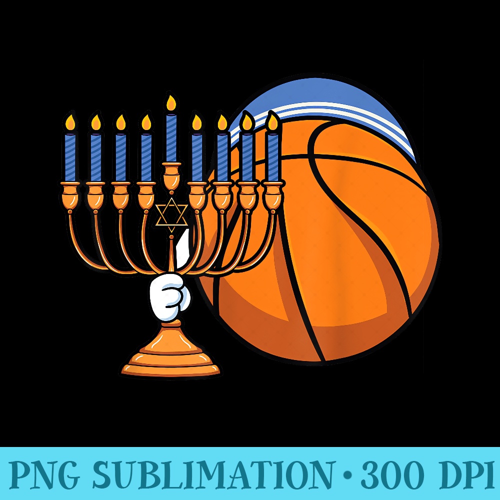 Hanukkah Basketball Festival Of Lights Chanukah Jewish Latke - Shirt Artwork Download - Perfect for Sublimation Art