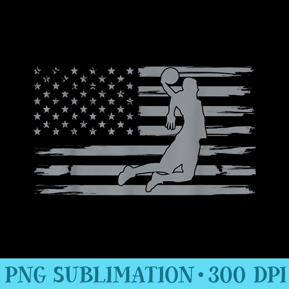 Basketball American Flag Funny Basketball Player Men - PNG Download Transparent Background - Instant Access To Downloadable Files