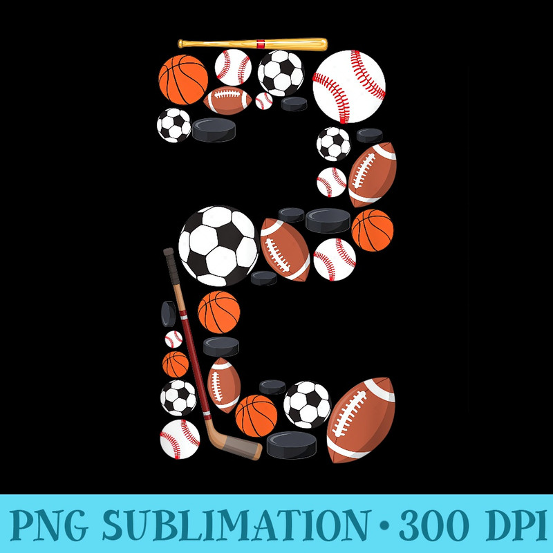 2nd Birthday 2 Years Old Sports Baller - PNG Download Transparent Background - Boost Your Success with this Inspirational PNG Download