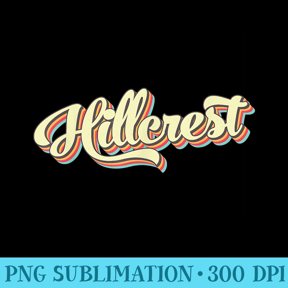 Hillcrest T Retro Art Baseball Font Vintage - Shirt Illustration PNG - Eco Friendly And Sustainable Digital Products