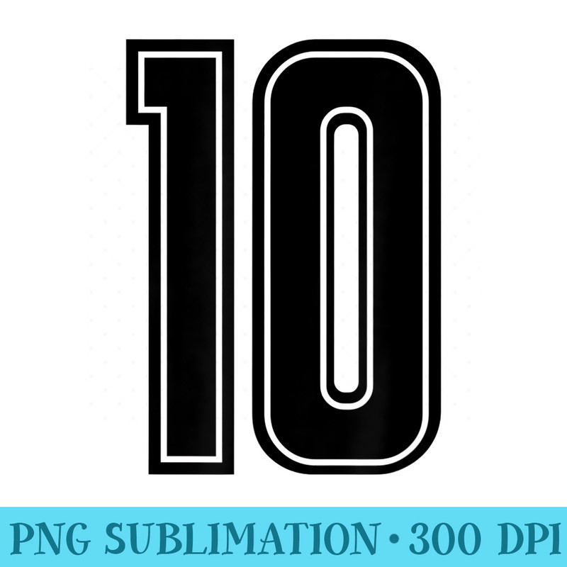 Jersey 10 Black Sports Team Jersey Number - PNG Download Vector - Bring Your Designs to Life