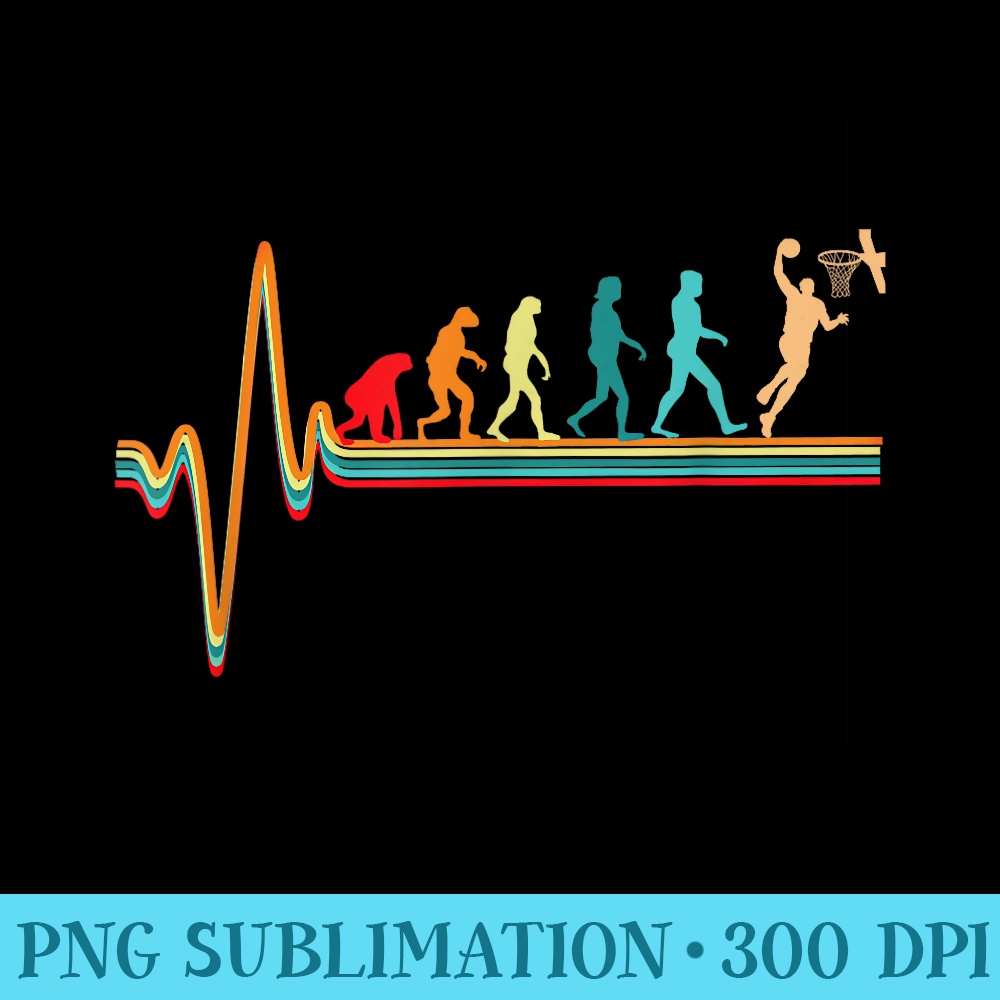 Evolution Basketball Player  Ball Game  Heartbeat Hoops - Modern PNG designs - Create with Confidence