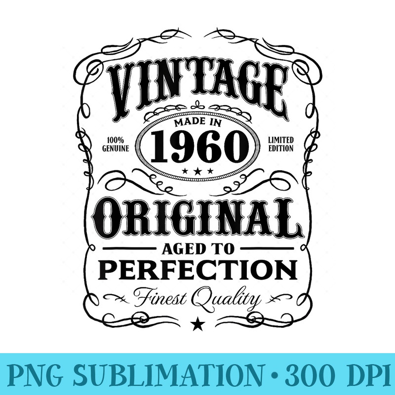 Vintage Made In 1960 T 58th Birthday - PNG Graphics Download - Lifetime Access To Purchased Files