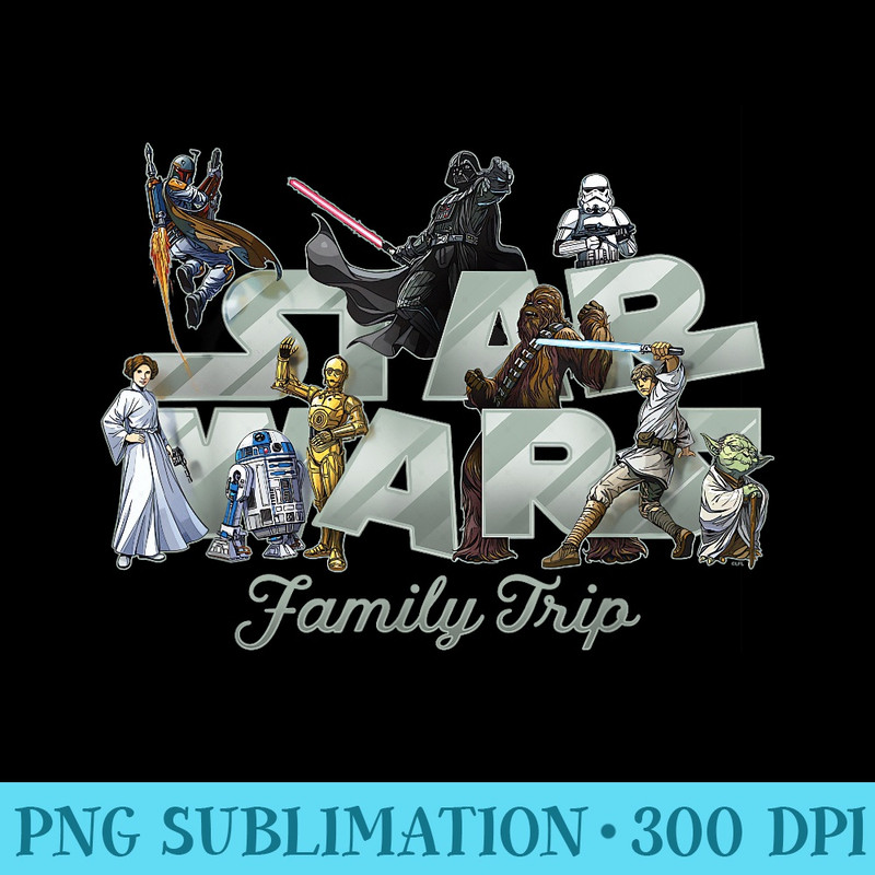 Star Wars Family Trip Original Trilogy Characters Vacation - PNG Picture Gallery Download - Enhance Your Apparel with Stunning Detail