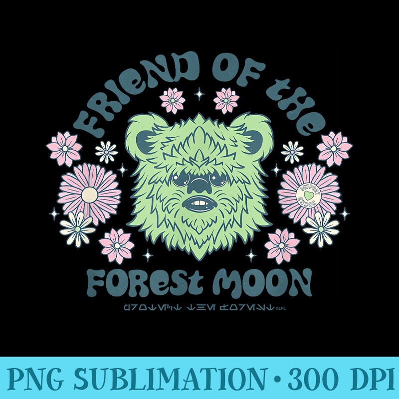 Star Wars Friend of the Forest Moon Support Endor Retro Ewok - High resolution PNG download - Spice Up Your Sublimation Projects