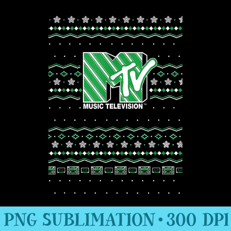 MTV Christmas Vintage Snowflake Cassette Ugly Logo - PNG Download Library - Premium Quality PNG Artwork