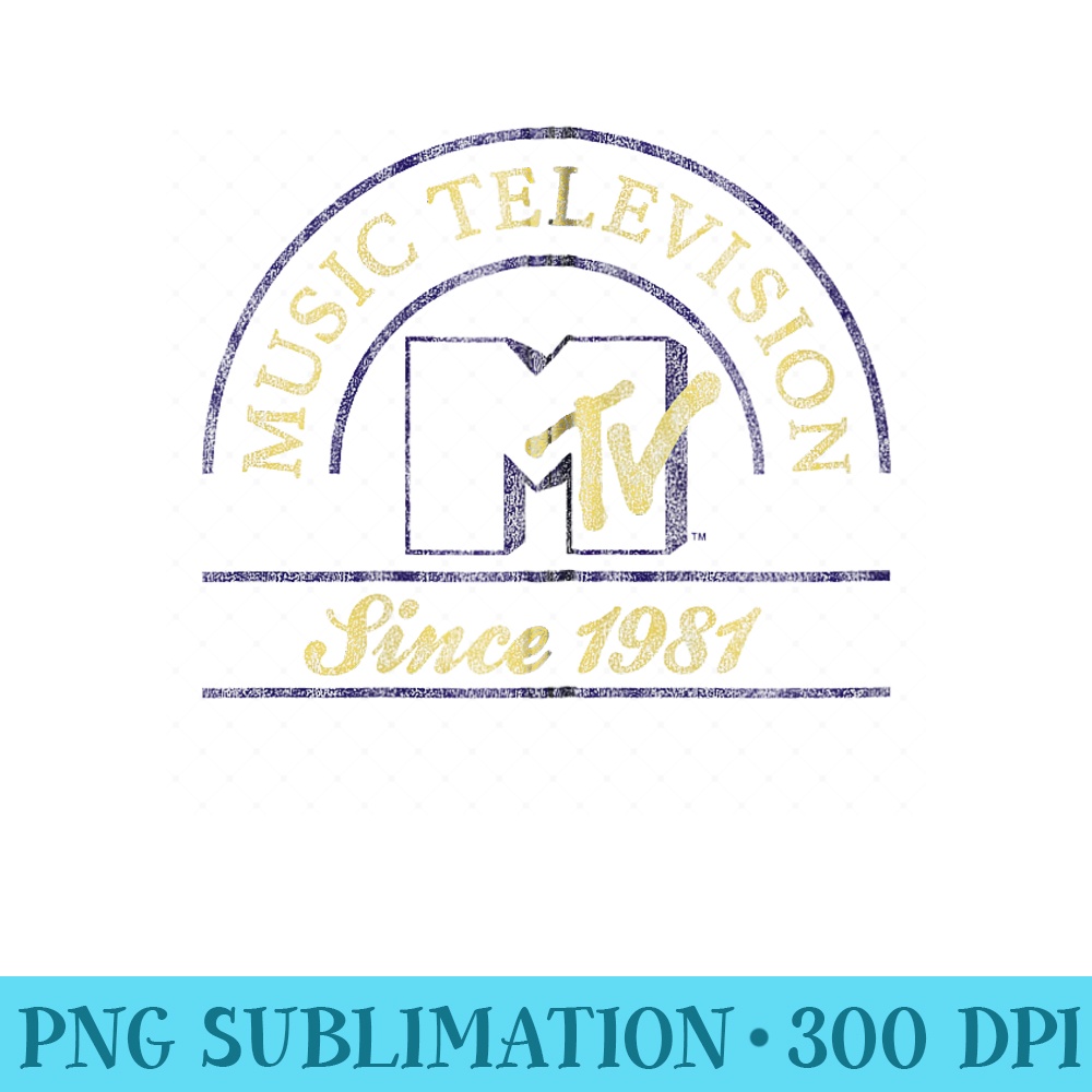 MTV Music Television Since 1981 Vintage Logo - Shirt Printing Template PNG - Perfect for Sublimation Art