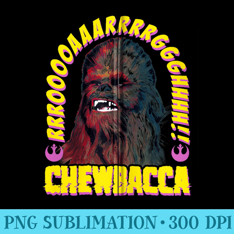 Star Wars Chewbacca Wookie Roar Poster - PNG Download Graphic - Unleash Your Inner Rebellion