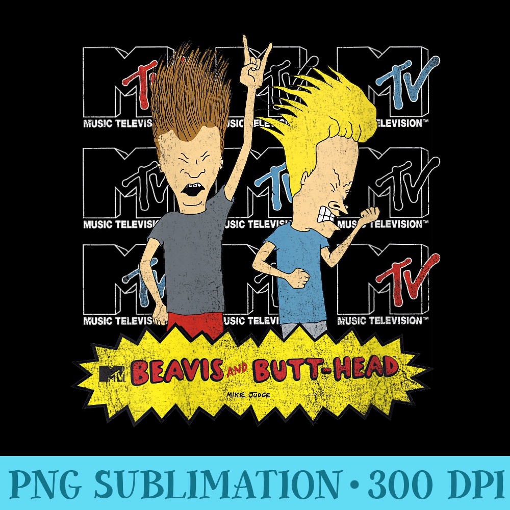 Womens MTV Logo Stacked Beavis And ButtHead - PNG Download High Quality - Perfect for Creative Projects