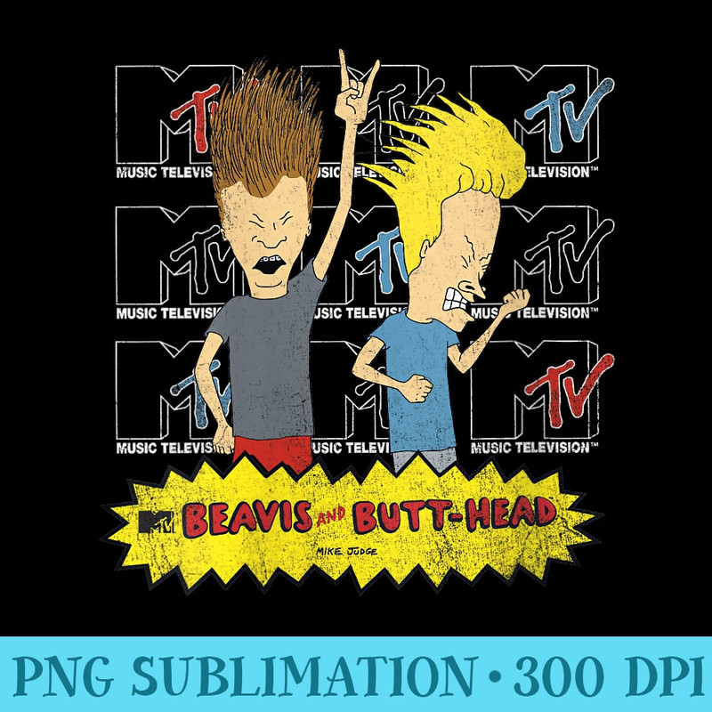 Womens MTV Logo Stacked Beavis And ButtHead - PNG Download High Quality - Perfect for Creative Projects