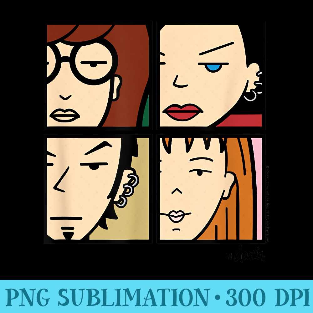 Daria Friends Grid - PNG File Download - Add a Festive Touch to Every Day