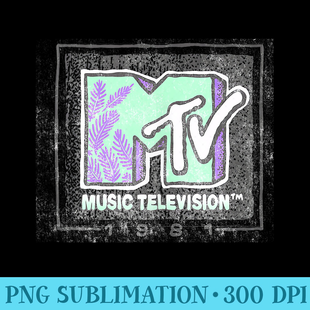 MTV Eighties Green and Palm 1981 MTV Logo - Printable PNG Images - Eco Friendly And Sustainable Digital Products