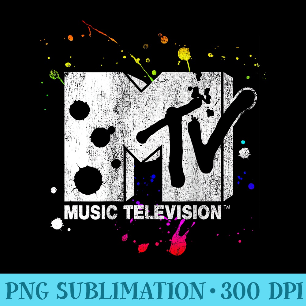 MTV Splatter Paint Logo Graphic T - Shirt Vector Art - Perfect for Sublimation Mastery