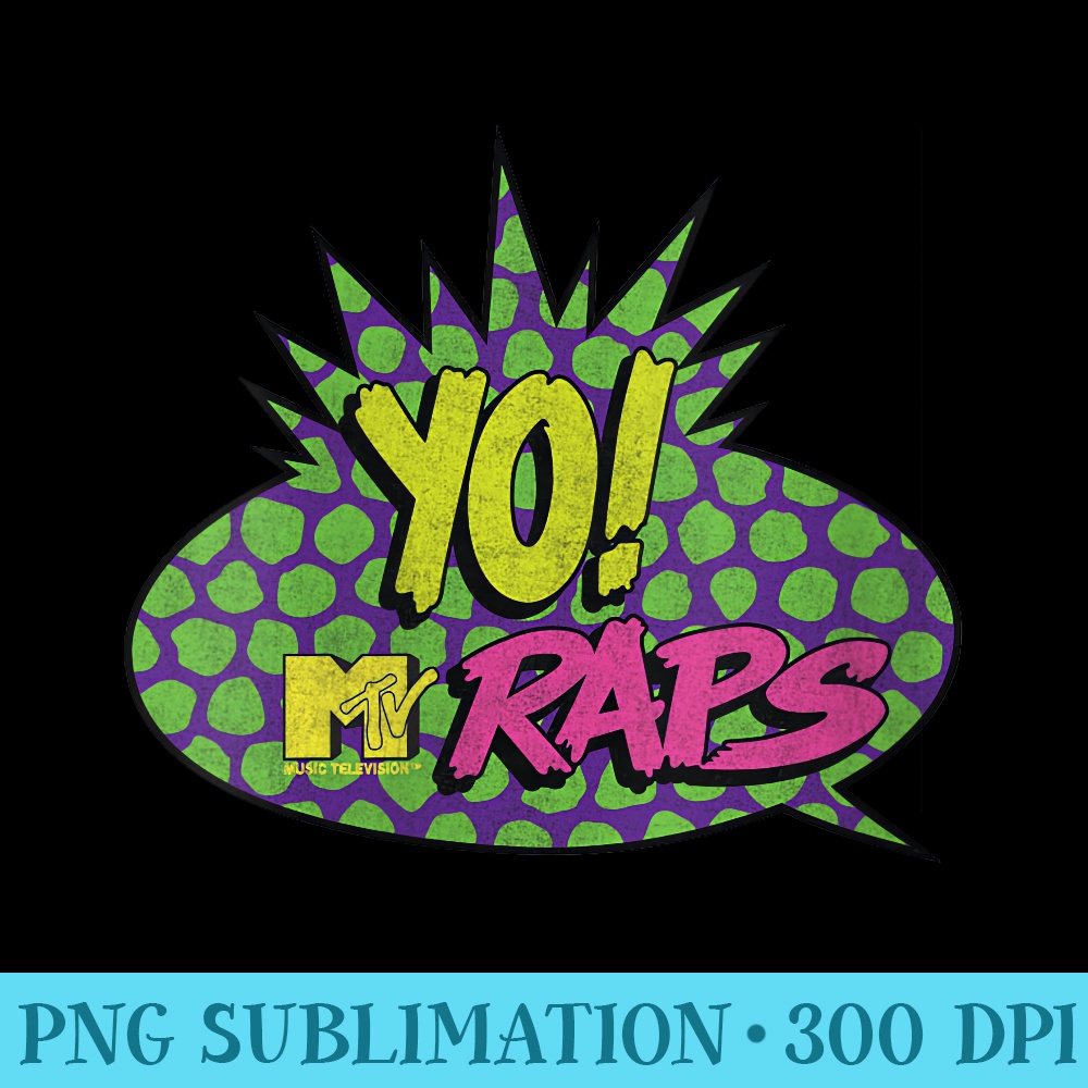 Womens Yo MTV Raps Classic Logo Design - PNG Download Button - Unlock Vibrant Sublimation Designs