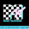 MTV Neon Checkered Logo Graphic T - Transparent Shirt Design - Transform Your Sublimation Creations