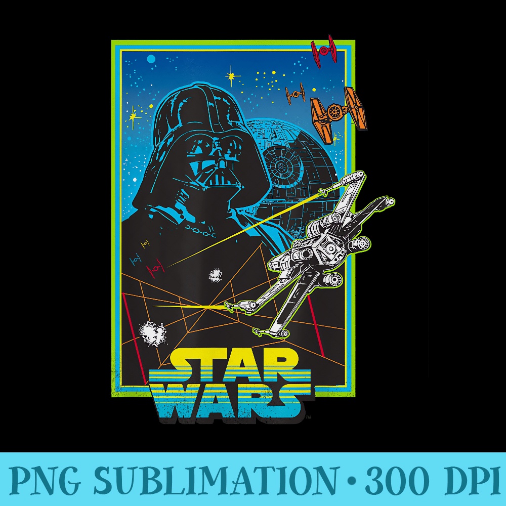 Star Wars A New Hope Darth Vader 70s Retro - PNG Download Template - Bold & Eye-catching