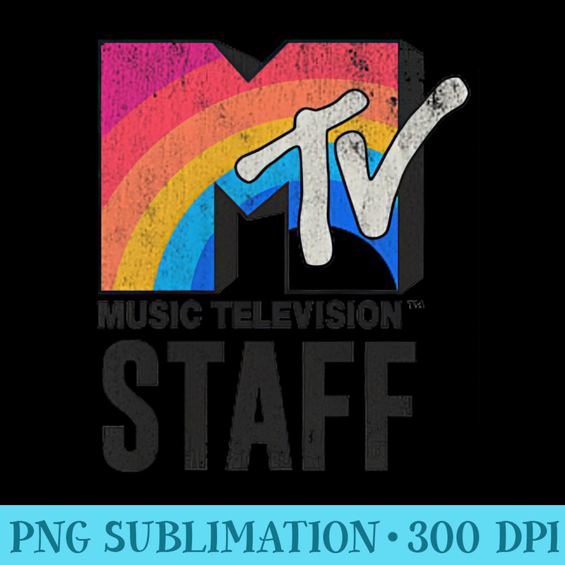 MTV Rainbow Pocket Logo Staff Graphic T - PNG design downloads - Transform Your Sublimation Creations