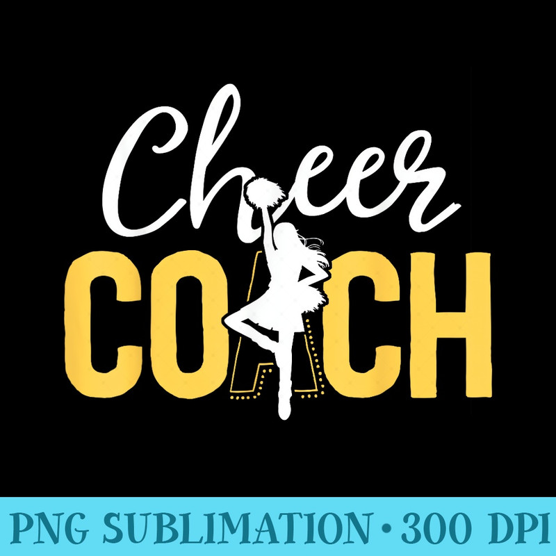 Cheer Coach For Women Vintage Cheerleader Squad - PNG Image Download - Unique And Exclusive Designs