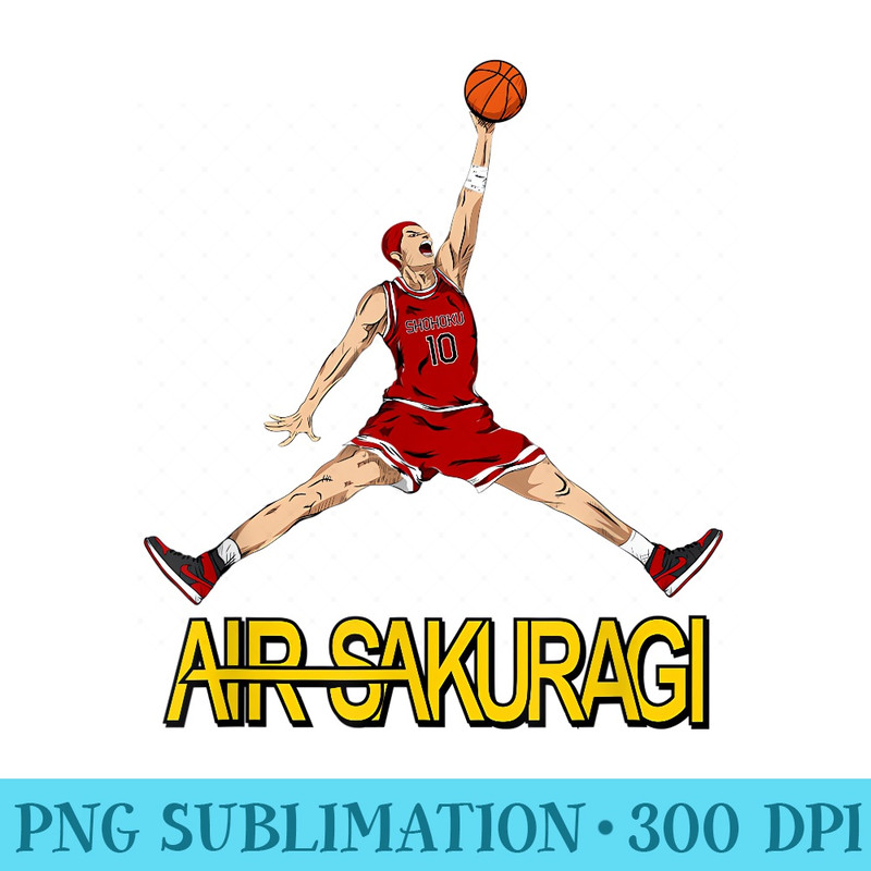 Air Sakuragi Anime Style Basketball Design - PNG Download Vector - Instantly Transform Your Sublimation Projects