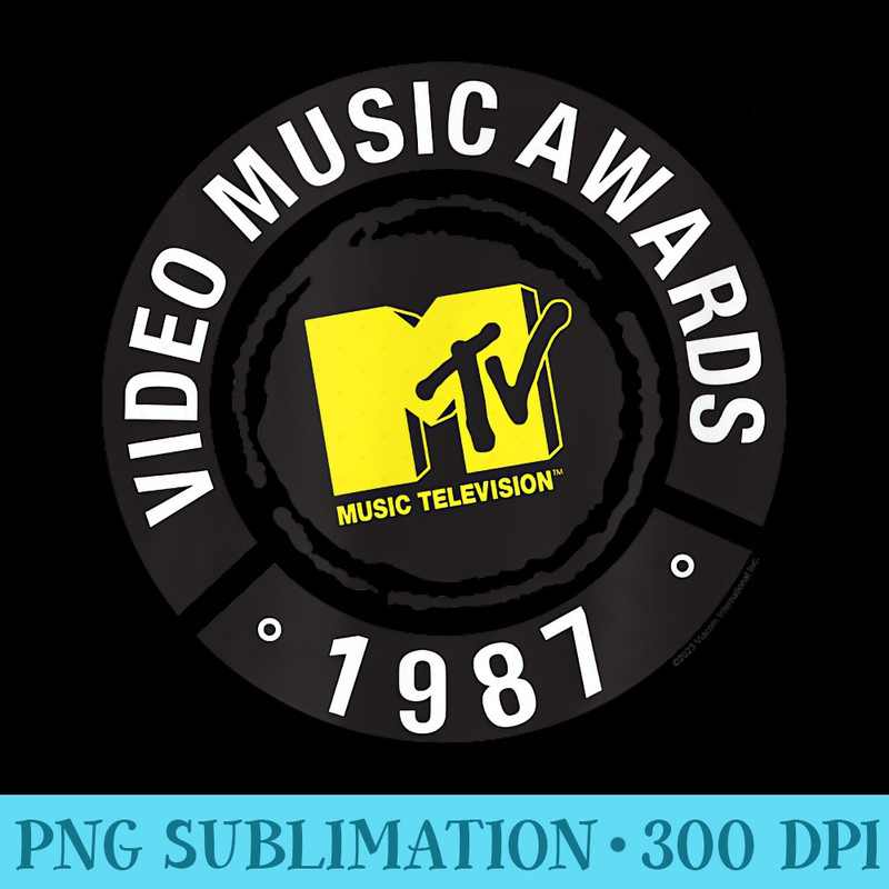 MTV Logo 1987 VMA Logo - PNG Download Source - Instantly Transform Your Sublimation Projects